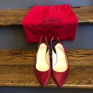 Christian Louboutin red suede heels!